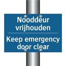 Nooddeur vrijhouden - Keep emergency door clear & Nooddeur vrijhouden - Keep emergency door clear