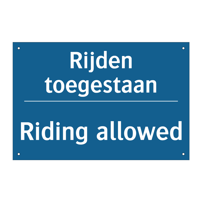 Rijden toegestaan - Riding allowed & Rijden toegestaan - Riding allowed