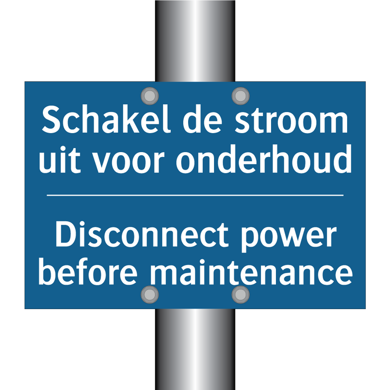 Schakel de stroom uit voor onderhoud /.../ - Disconnect power before maintenance /.../