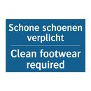 Schone schoenen verplicht - Clean footwear required