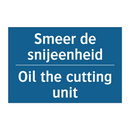 Smeer de snijeenheid - Oil the cutting unit & Smeer de snijeenheid - Oil the cutting unit