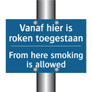 Vanaf hier is roken toegestaan - From here smoking is allowed
