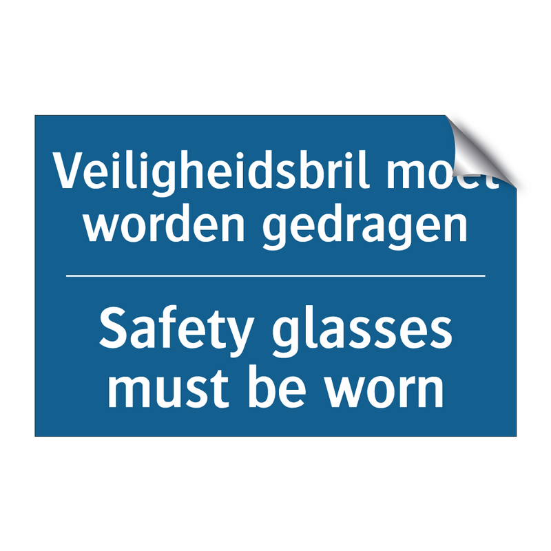 Veiligheidsbril moet worden gedragen /.../ - Safety glasses must be worn