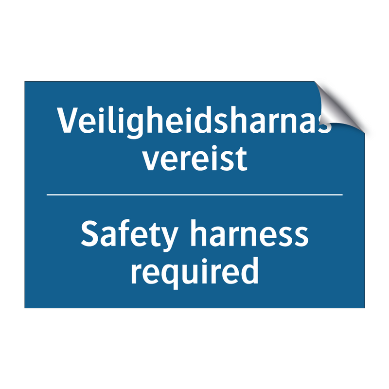 Veiligheidsharnas vereist - Safety harness required