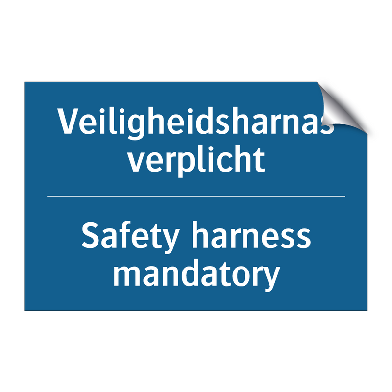 Veiligheidsharnas verplicht - Safety harness mandatory