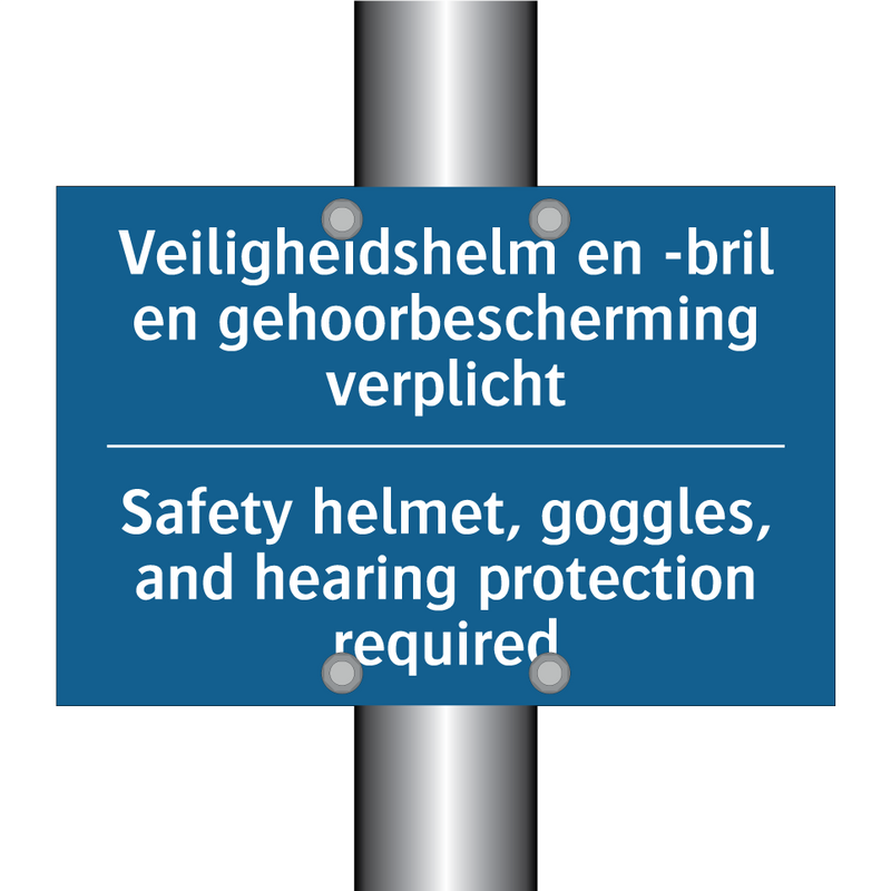 Veiligheidshelm en -bril en gehoorbescherming /.../ - Safety helmet, goggles, and hearing /.../