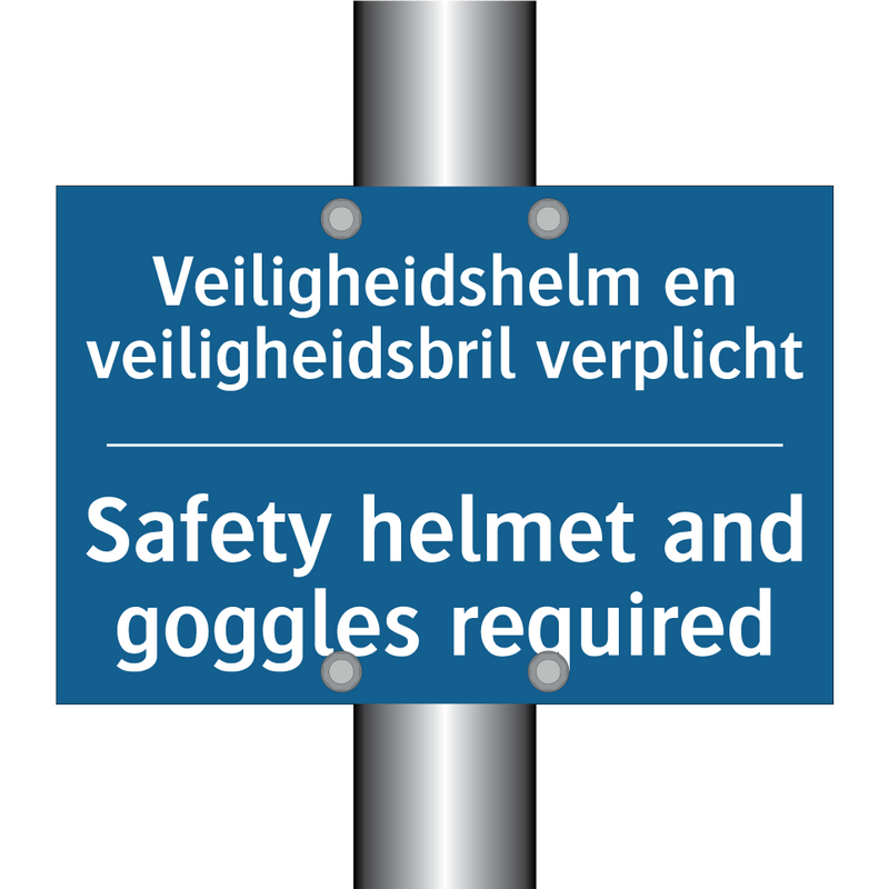 Veiligheidshelm en veiligheidsbril /.../ - Safety helmet and goggles required /.../