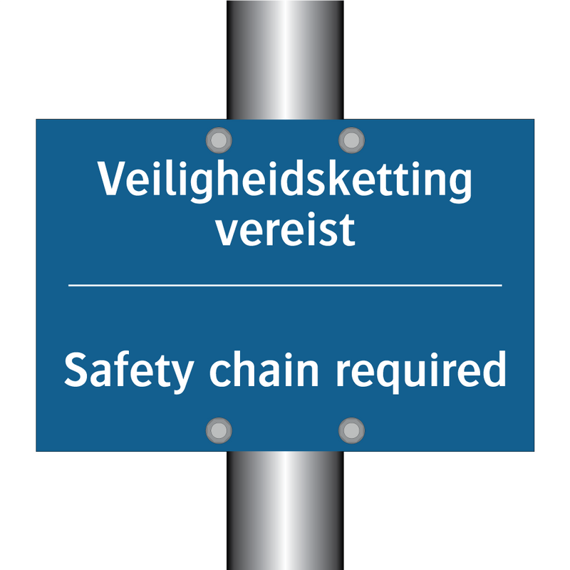 Veiligheidsketting vereist - Safety chain required