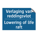 Verlaging van reddingsvlot - Lowering of life raft