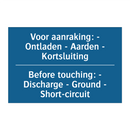 Voor aanraking: - Ontladen - Aarden /.../ - Before touching: - Discharge - /.../