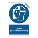 Gebruik gezichtsbescherming & Gebruik gezichtsbescherming & Gebruik gezichtsbescherming