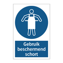 Gebruik beschermend schort & Gebruik beschermend schort & Gebruik beschermend schort
