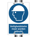 Veiligheidshelm moet worden gebruikt & Veiligheidshelm moet worden gebruikt