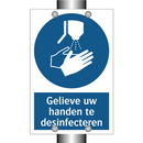 Gelieve uw handen te desinfecteren & Gelieve uw handen te desinfecteren