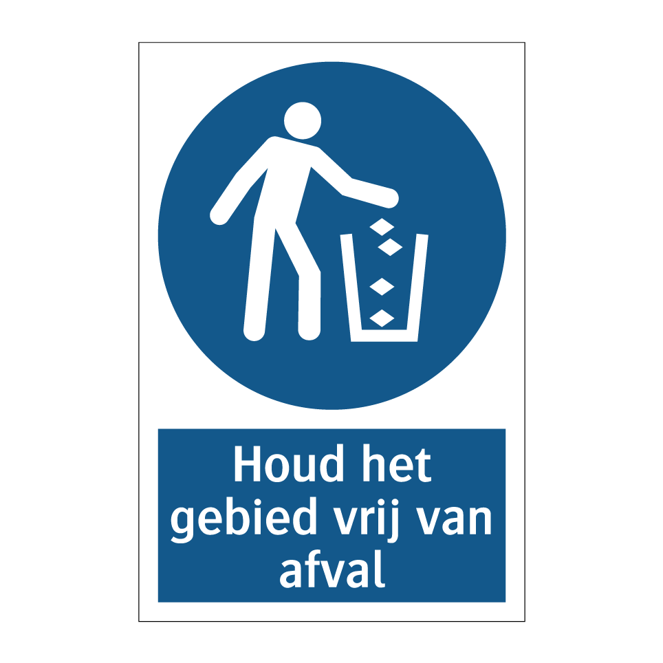 Koop Houd het gebied vrij van afval bord | SignOnline | NL-M3072