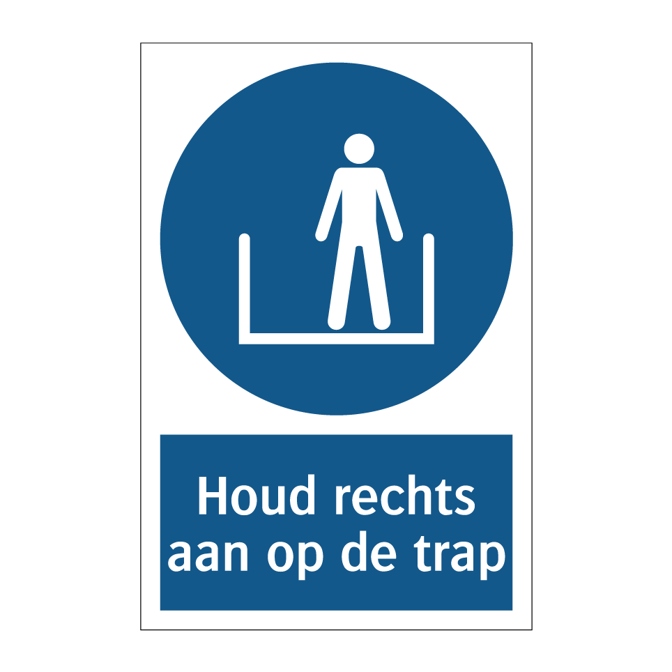 Koop Houd rechts aan op de trap bord | SignOnline | NL-M3074