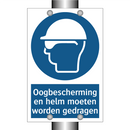 Oogbescherming en helm moeten worden gedragen & Oogbescherming en helm moeten worden gedragen