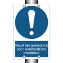 Houd het gebied vrij voor automatische branddeur & Houd het gebied vrij voor automatische branddeur