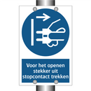 Voor het openen stekker uit stopcontact trekken & Voor het openen stekker uit stopcontact trekken