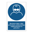 Bescherm baby's door grotendeels ondoorzichtige oogbeschermers te gebruiken