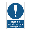 Houd de netheid en orde in de gaten & Houd de netheid en orde in de gaten