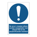 De accu's moeten alleen worden voorgeladen met stikstof (N) tot de gespecificeerde voordruk