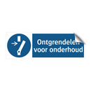 Ontgrendelen voor onderhoud & Ontgrendelen voor onderhoud & Ontgrendelen voor onderhoud