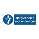 Ontgrendelen voor onderhoud & Ontgrendelen voor onderhoud & Ontgrendelen voor onderhoud