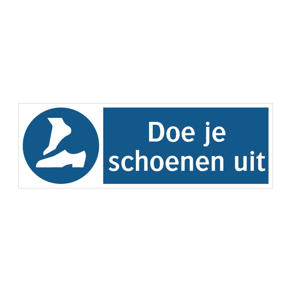 Verboden voor schoenen bord sticker raamsticker
