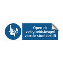 Open de veiligheidsbeugel van de stoeltjeslift & Open de veiligheidsbeugel van de stoeltjeslift
