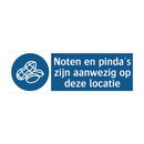 Noten en pinda's zijn aanwezig op deze locatie & Noten en pinda's zijn aanwezig op deze locatie