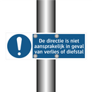 De directie is niet aansprakelijk in geval van verlies of diefstal