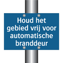 Houd het gebied vrij voor automatische branddeur & Houd het gebied vrij voor automatische branddeur
