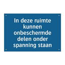 In deze ruimte kunnen onbeschermde delen onder spanning staan
