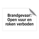 Brandgevaar: Open vuur en roken verboden & Brandgevaar: Open vuur en roken verboden