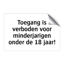 Toegang is verboden voor minderjarigen onder de 18 jaar
