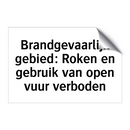 Brandgevaarlijk gebied: Roken en gebruik van open vuur verboden