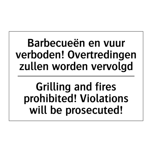 Barbecueën en vuur verboden! Overtredingen /.../ - Grilling and fires prohibited! /.../