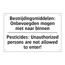 Bestrijdingsmiddelen: Onbevoegden /.../ - Pesticides: Unauthorized persons /.../