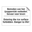 Betreden van het ijsoppervlak /.../ - Entering the ice surface forbidden. /.../