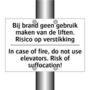 Bij brand geen gebruik maken van /.../ - In case of fire, do not use elevators. /.../