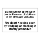 Branddeur! Het openhouden door /.../ - Fire door! Keeping open by wedging /.../