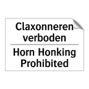 Claxonneren verboden - Horn Honking Prohibited