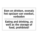 Eten en drinken, evenals het opslaan /.../ - Eating and drinking, as well as /.../