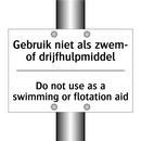 Gebruik niet als zwem- of drijfhulpmiddel/.../ - Do not use as a swimming or flotation /.../