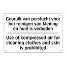 Gebruik van perslucht voor het /.../ - Use of compressed air for cleaning /.../
