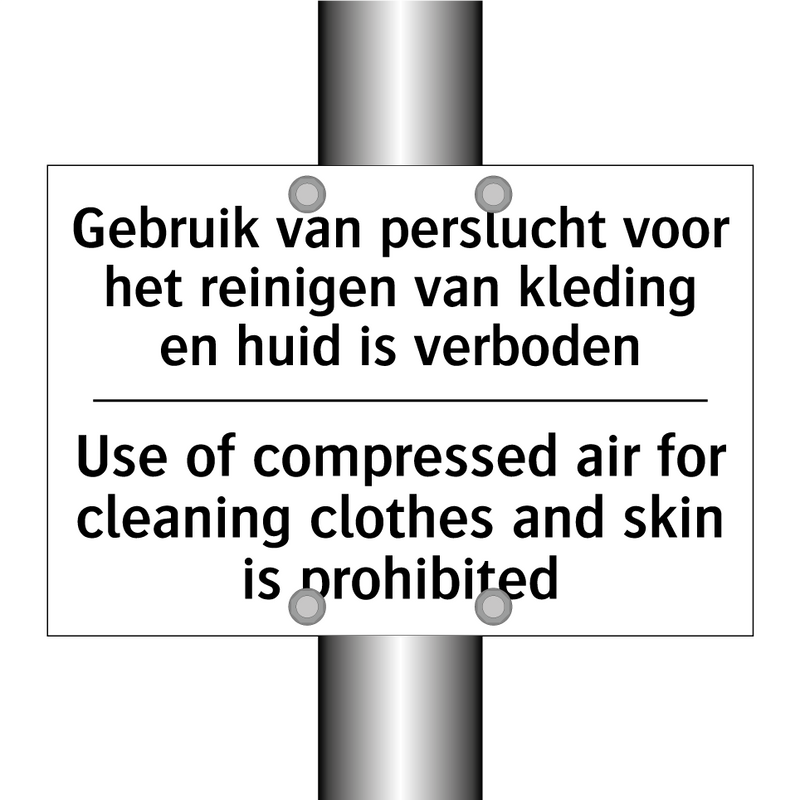 Gebruik van perslucht voor het /.../ - Use of compressed air for cleaning /.../