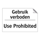 Gebruik verboden - Use Prohibited