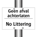 Geen afval achterlaten - No Littering