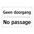 Geen doorgang - No passage